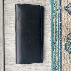 Coach wallet black. Long billfold.